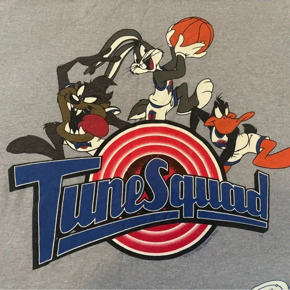 Vintage 1996 Space Jam Tunes Squad Ringer Tee XLG Warner Bros - Picture 8 of 9